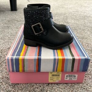 Mini Mia Toddler Girl Little Lively Sparkly Black Boots Size 5